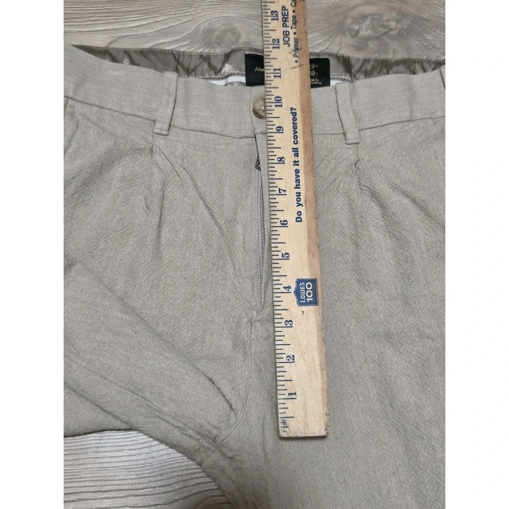 Abercrombie & Fitch Linen Viscose Cotton Blend Pants Beige Mens Size 29x30